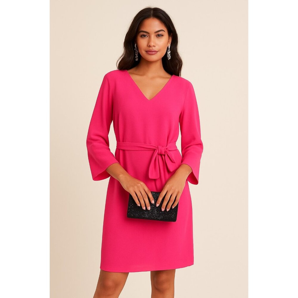 AKRIS pink silk knee length dress size US 4